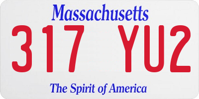 MA license plate 317YU2