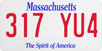 MA license plate 317YU4