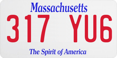 MA license plate 317YU6