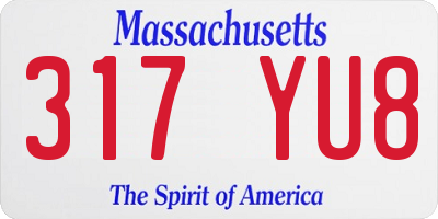 MA license plate 317YU8