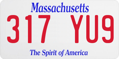 MA license plate 317YU9