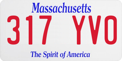 MA license plate 317YV0