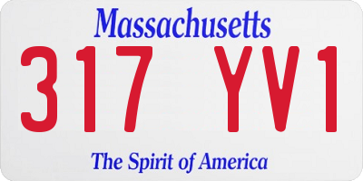 MA license plate 317YV1