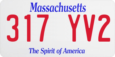 MA license plate 317YV2