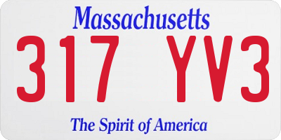 MA license plate 317YV3