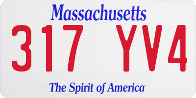 MA license plate 317YV4