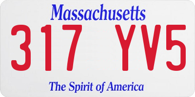 MA license plate 317YV5