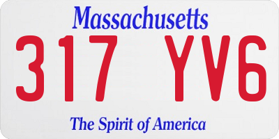 MA license plate 317YV6