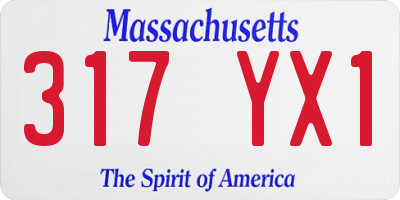 MA license plate 317YX1