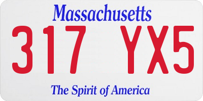 MA license plate 317YX5