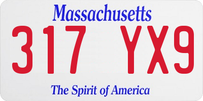 MA license plate 317YX9