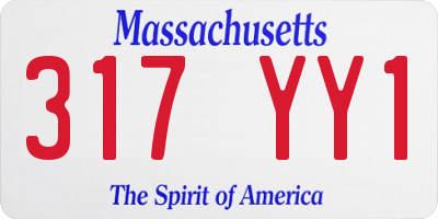 MA license plate 317YY1