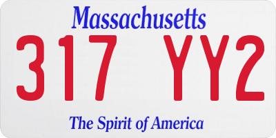 MA license plate 317YY2