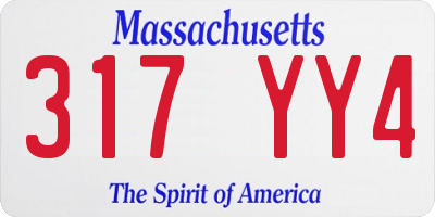 MA license plate 317YY4