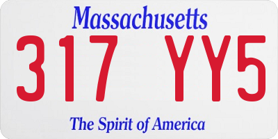 MA license plate 317YY5