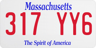 MA license plate 317YY6
