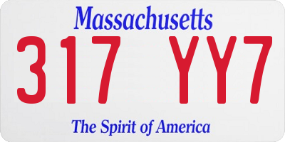 MA license plate 317YY7