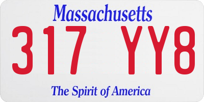 MA license plate 317YY8