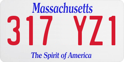 MA license plate 317YZ1
