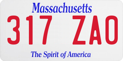 MA license plate 317ZA0
