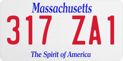 MA license plate 317ZA1