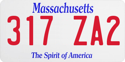 MA license plate 317ZA2