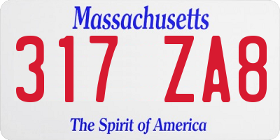 MA license plate 317ZA8