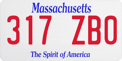 MA license plate 317ZB0