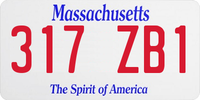 MA license plate 317ZB1