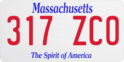MA license plate 317ZC0