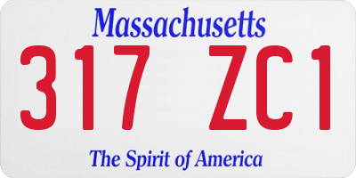 MA license plate 317ZC1