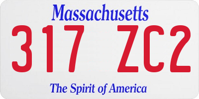 MA license plate 317ZC2