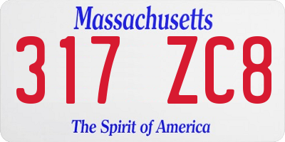 MA license plate 317ZC8