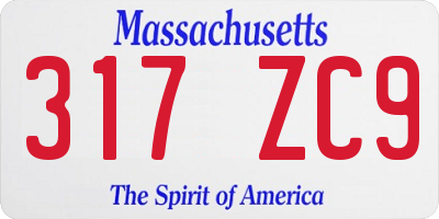 MA license plate 317ZC9