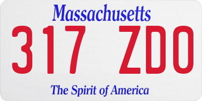 MA license plate 317ZD0
