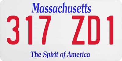 MA license plate 317ZD1