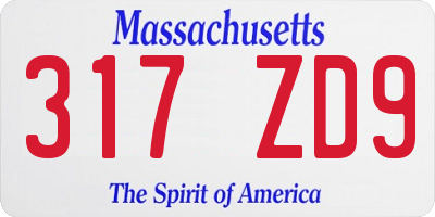 MA license plate 317ZD9