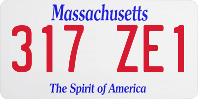 MA license plate 317ZE1