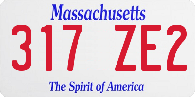 MA license plate 317ZE2