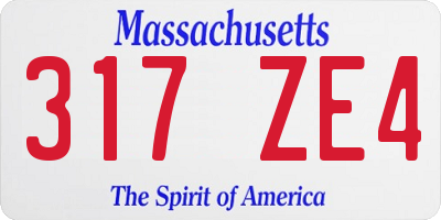 MA license plate 317ZE4