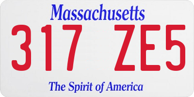 MA license plate 317ZE5