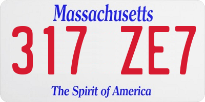 MA license plate 317ZE7