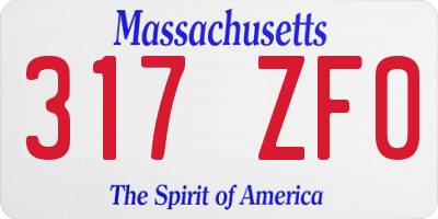 MA license plate 317ZF0