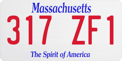 MA license plate 317ZF1