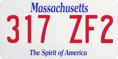 MA license plate 317ZF2