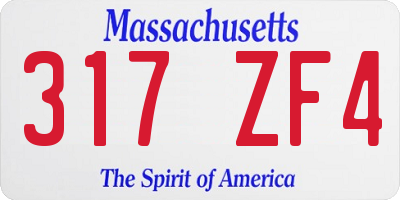 MA license plate 317ZF4