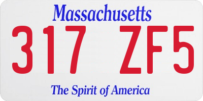 MA license plate 317ZF5