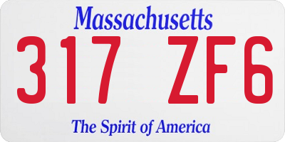 MA license plate 317ZF6