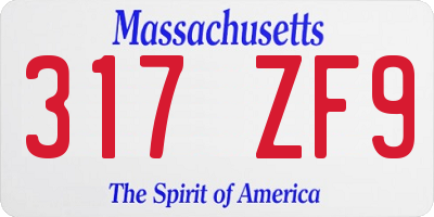 MA license plate 317ZF9