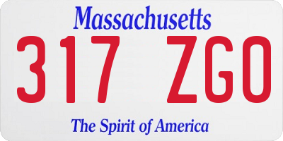 MA license plate 317ZG0